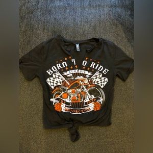 Born to ride crop top shirt